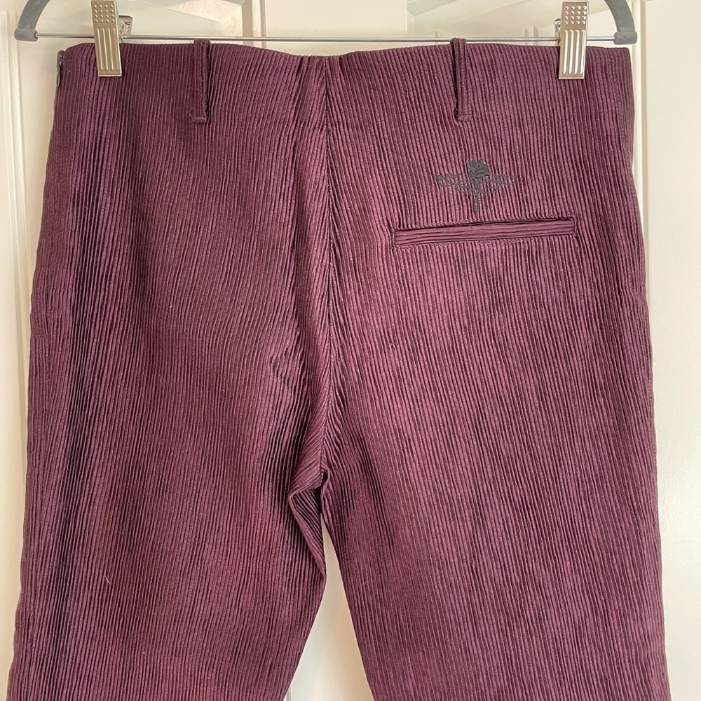 Golden Goose burgundy mid rise corduroy straight leg pants size medium - Picture 5 of 10